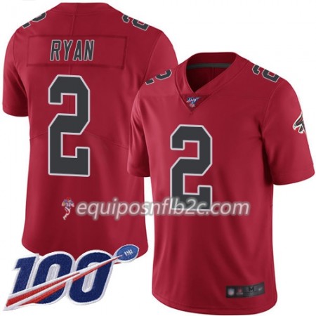 Camiseta Hombre NFL Atlanta Falcons Matt Ryan 2 Nike Rojo 100th
